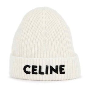 Celine Knit Beanie Hat with CC Logo